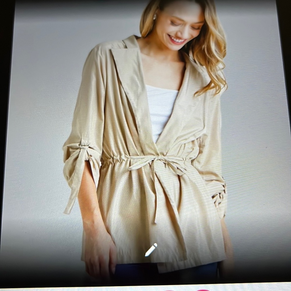 Umgee trench jacket in neutral or navy
